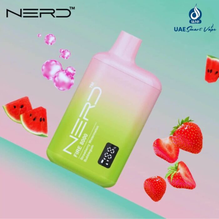 Nerd Fire Strawberry Watermelon Bubblegum 8000 Puffs Disposable Vape