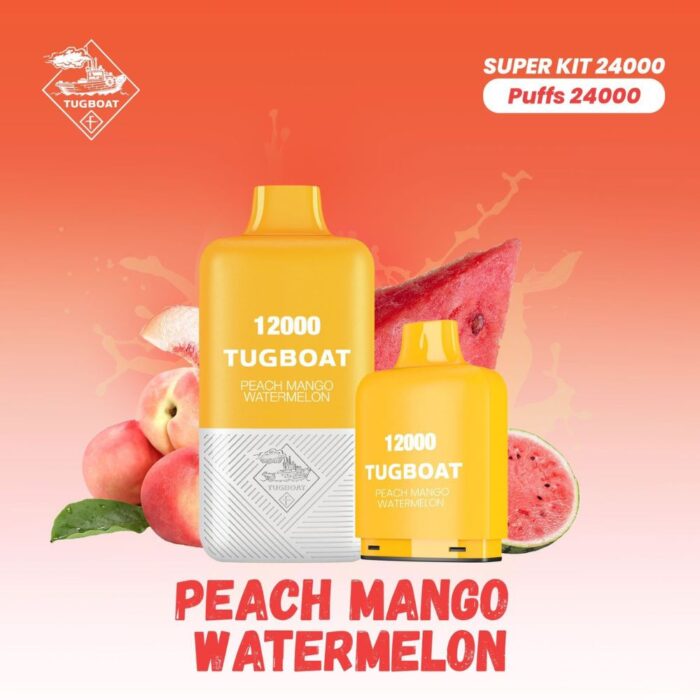 Tugboat T12000 Peach Mango Watermelon 12,000 Puffs Disposable Vape