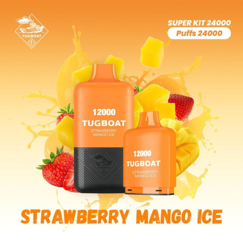 Tugboat T12000 Strawberry Mango Ice 12,000 Puffs Disposable Vape
