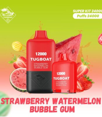 Tugboat T12000 Strawberry Watermelon Bubble Gum 12,000 Puffs Disposable Vape