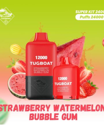 Tugboat T12000 Strawberry Watermelon Bubble Gum 12,000 Puffs Disposable Vape