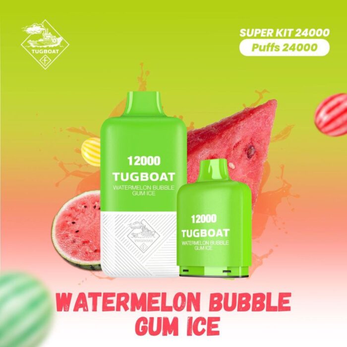 Tugboat T12000 Watermelon Bubble Gum Ice 12,000 Puffs Disposable Vape